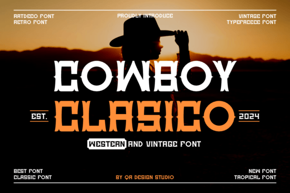 Cowboy Clasico: A Bold Slab Serif Font for Editorial Design