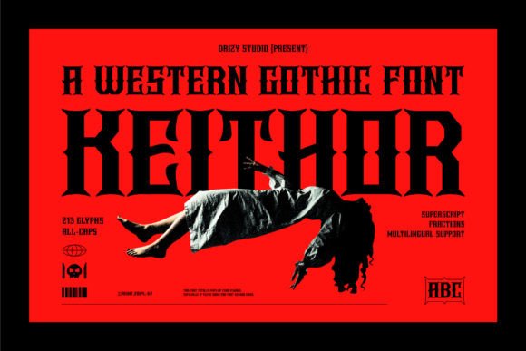 Keithor: A Bold Western Gothic Font for Digital Campaigns