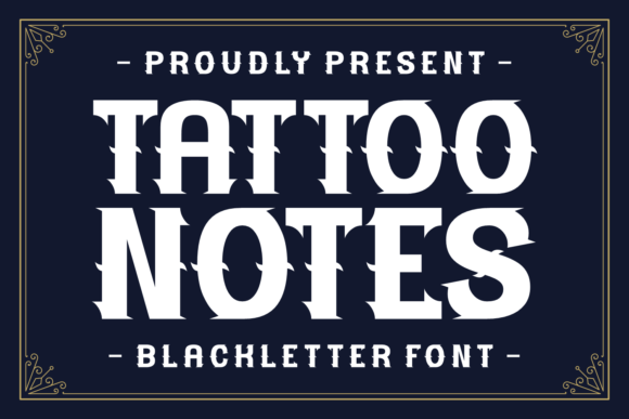 Tattoo Notes Font for Handmade Creations