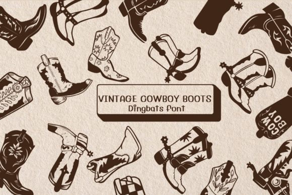 Vintage Cowboy Boots Font for Web Design